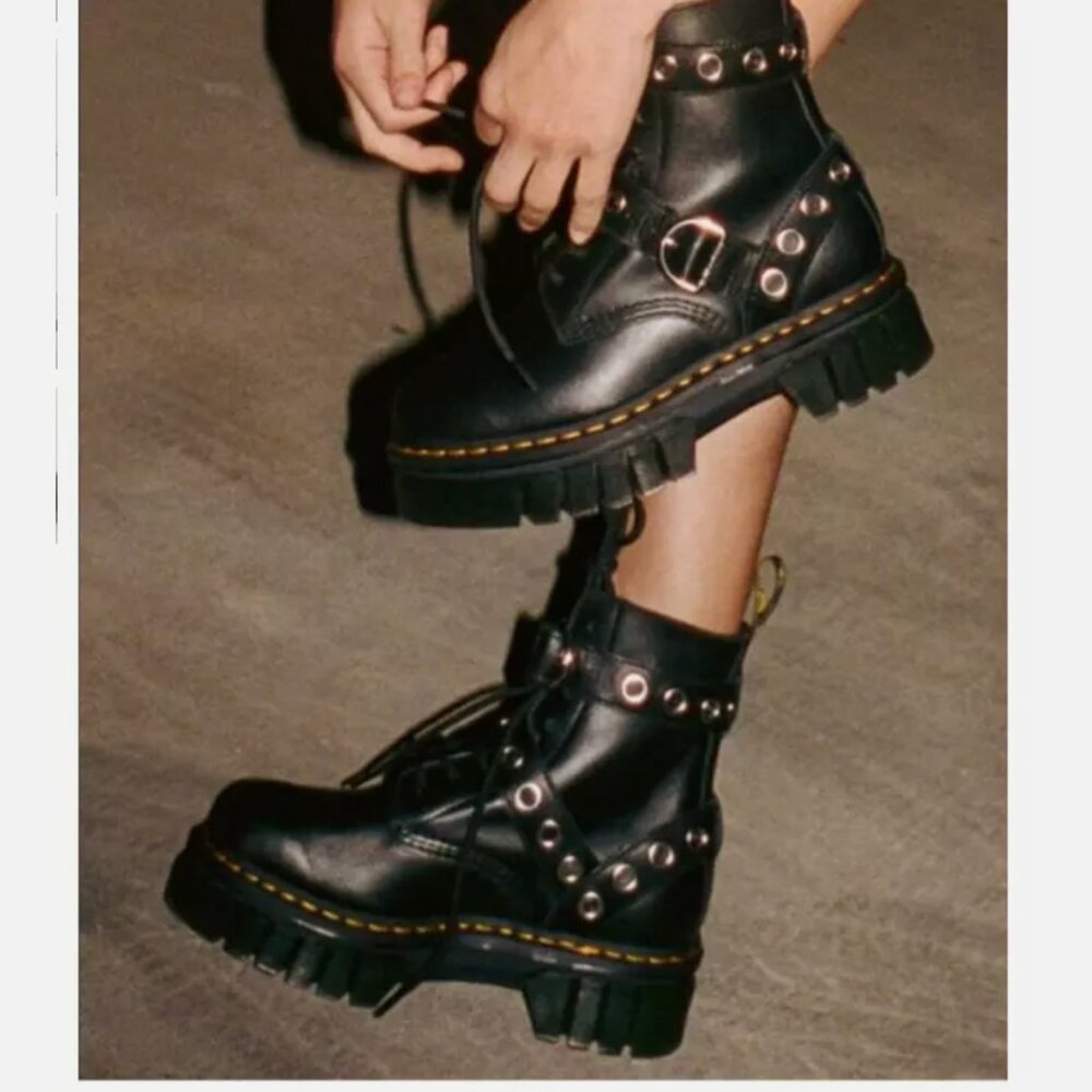 Dr. Martens Quad Neoteric Audrick Hardware Boots Leather Platform Nappa Lux US 5 - Picture 3 of 16